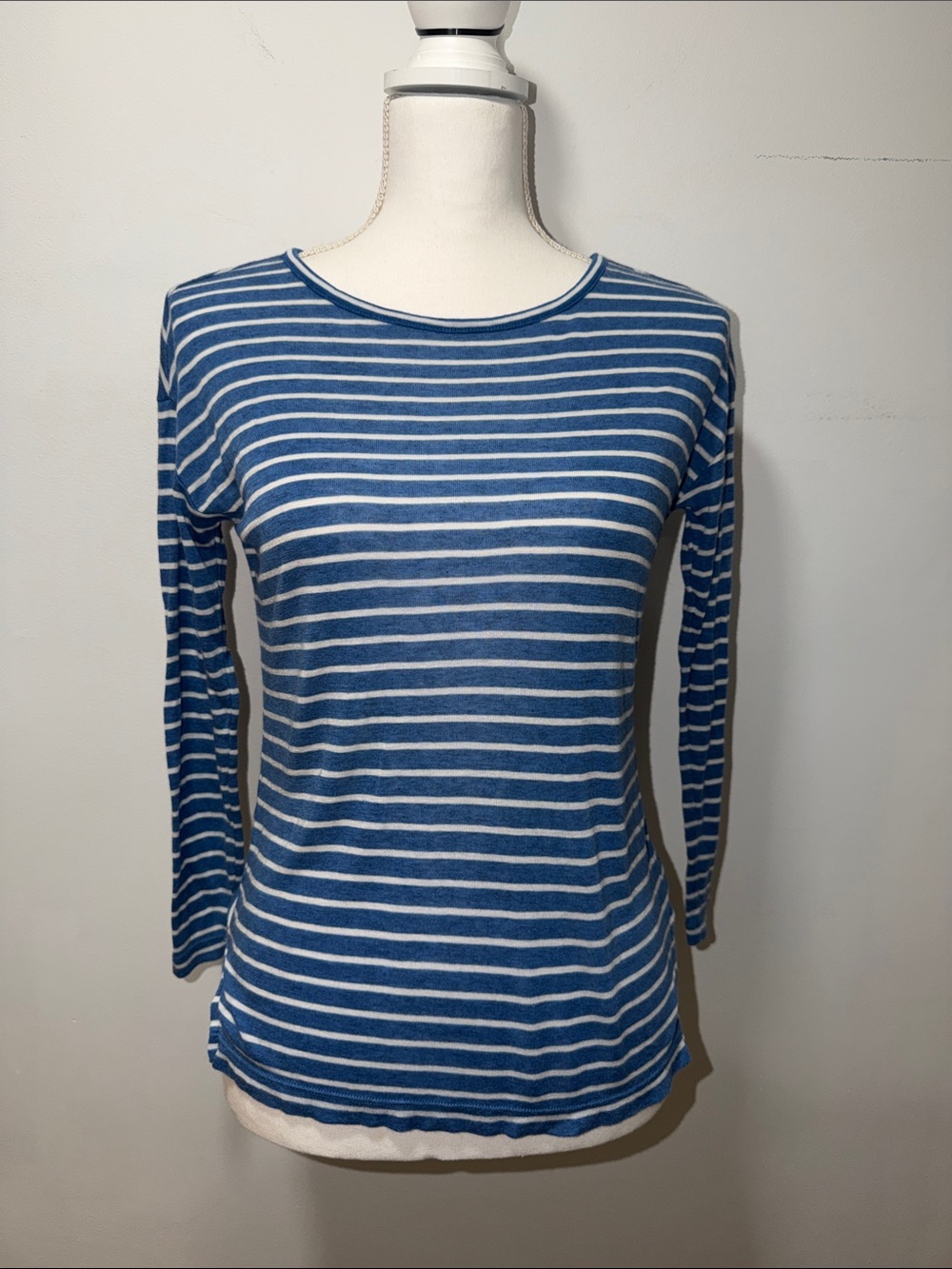 J Crew Cashmere Striped Long Sleeve Nautical Coastal Lightweight Soft Top XXS